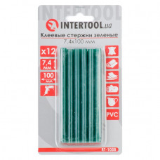 Комплект зеленых клеевых стержней 7.4мм*100мм, 12шт. INTERTOOL RT-1058 Комплект зеленых клеевых стержней 7.4мм*100мм, 12шт. INTERTOOL RT-1058
