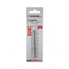 Сверло по стеклу и керамике 6мм HEX 1/4''(6.35mm) INTERTOOL SD-0286