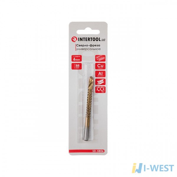 Сверло-фреза универсальное 6*88 мм INTERTOOL SD-5806