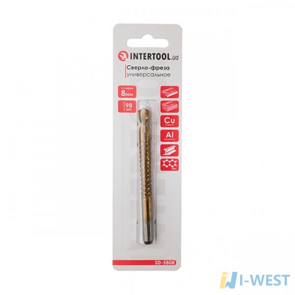 Сверло-фреза универсальное 8*98 мм INTERTOOL SD-5808