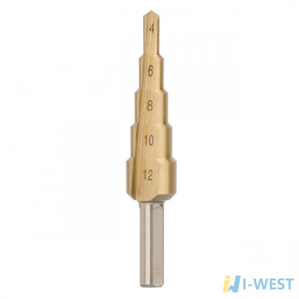 Сверло ступенчатое по металлу 4-12 мм INTERTOOL SD-5812