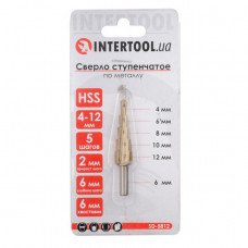 Свердло ступеневу по металу 4-12 мм INTERTOOL SD-5812 Свердло ступеневу по металу 4-12 мм INTERTOOL SD-5812