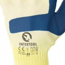 Рукавички робочі скляра ( муляра ) сині трикотажні з латексним покриттям INTERTOOL SP - 0003 (SP-0003) Рукавички робочі скляра ( муляра ) сині трикотажні з латексним покриттям INTERTOOL SP - 0003 (SP-0003)