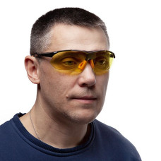 Окуляри захисні жовті, матеріал лінз полікарбонат, завушини чорного кольору, матеріал нейлон, гумова накладка для носа, захист від удару INTERTOOL SP-0093 Окуляри захисні жовті, матеріал лінз полікарбонат, завушини чорного кольору, матеріал нейлон, гумова накладка для носа, захист від удару INTERTOOL SP-0093