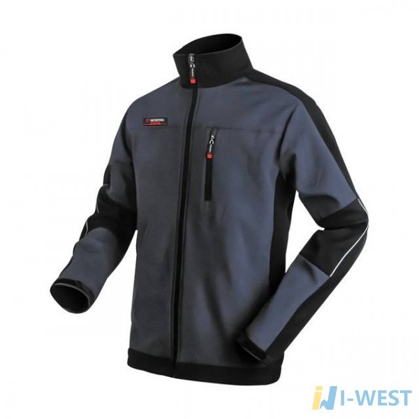 Куртка SOFTSHELL темно серо-черная, трехслойная, ткань стрейч 300 GSM 100D с водо-, ветрозащитой, размер L INTERTOOL SP-3133 Куртка SOFTSHELL темно серо-черная, трехслойная, ткань стрейч 300 GSM 100D с водо-, ветрозащитой, размер L INTERTOOL SP-3133