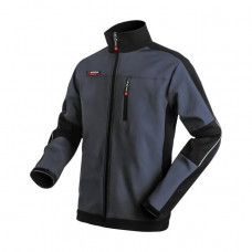 Куртка SOFTSHELL темно-сіра - чорна, трехслойная, тканина стрейч SOFTSHEL 300 GSM 100D з водо і вітро захистом, 96% поліестр і 4% еластан, один зовнішній і два бічні кишені, розмір XL INTERTOOL SP-3134 Куртка SOFTSHELL темно-сіра - чорна, трехслойная, тканина стрейч SOFTSHEL 300 GSM 100D з водо і вітро захистом, 96% поліестр і 4% еластан, один зовнішній і два бічні кишені, розмір XL INTERTOOL SP-3134