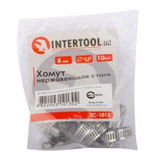 Хомут нержавіюча сталь 8 мм D 13-23 мм INTERTOOL TC-1013 Хомут нержавіюча сталь 8 мм D 13-23 мм INTERTOOL TC-1013