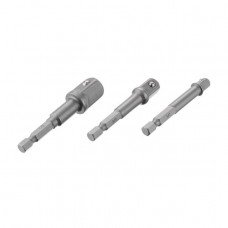 Набір перехідник з Hex 1/4" на квадрат 1/4", 3/8", 1/2" під шуруповерт, CR-V INTERTOOL VT-0235