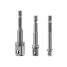 Набір перехідник з Hex 1/4" на квадрат 1/4", 3/8", 1/2" під шуруповерт, CR-V INTERTOOL VT-0235