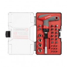 Викрутка Т-подібна з храповим механізмом та комплектом насадок 29 од. INTERTOOL VT-3330 Викрутка Т-подібна з храповим механізмом та комплектом насадок 29 од. INTERTOOL VT-3330
