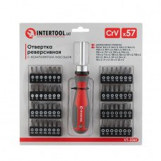 Викрутка реверсивна з комплектом насадок 57 од INTERTOOL VT-3361 Викрутка реверсивна з комплектом насадок 57 од INTERTOOL VT-3361