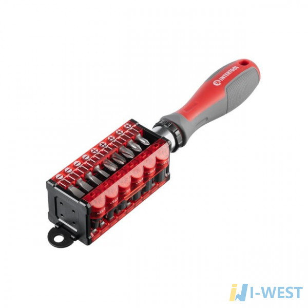 Викрутка з храповим механізмом та комплектом насадок 31 од. INTERTOOL VT-3374 Викрутка з храповим механізмом та комплектом насадок 31 од. INTERTOOL VT-3374
