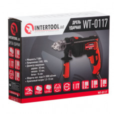 Дрель ударная, 710Вт, 0-3000 об/мин, 1.5-13мм, реверс INTERTOOL WT-0117