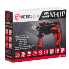 Дриль ударний, 710Вт, 0-3000 об/хв, 1.5-13 мм, реверс INTERTOOL WT-0117