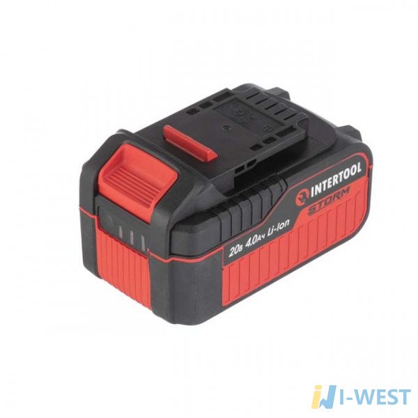 Акумулятор 20 В, літій-іон, 4.0 Ач, індикатор рівня заряду INTERTOOL WT-0341 Акумулятор 20 В, літій-іон, 4.0 Ач, індикатор рівня заряду INTERTOOL WT-0341