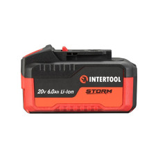 Акумулятор 20 В, літій-іон, 6.0 Ач, індикатор рівня заряду INTERTOOL WT-0342 Акумулятор 20 В, літій-іон, 6.0 Ач, індикатор рівня заряду INTERTOOL WT-0342