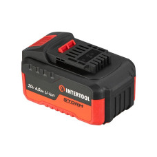 Акумулятор 20 В, літій-іон, 6.0 Ач, індикатор рівня заряду INTERTOOL WT-0342 Акумулятор 20 В, літій-іон, 6.0 Ач, індикатор рівня заряду INTERTOOL WT-0342