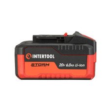 Акумулятор 20 В, літій-іон, 6.0 Ач, індикатор рівня заряду INTERTOOL WT-0342 Акумулятор 20 В, літій-іон, 6.0 Ач, індикатор рівня заряду INTERTOOL WT-0342