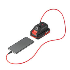 Адаптер для акумулятора Li-ion 20 В, USB 2A, LED ліхтар INTERTOOL WT-9300 Адаптер для акумулятора Li-ion 20 В, USB 2A, LED ліхтар INTERTOOL WT-9300