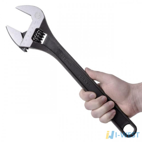 Ключ розвідний фосфатований, 380 мм, чорний, фосфатований INTERTOOL XT-0065 Ключ розвідний фосфатований, 380 мм, чорний, фосфатований INTERTOOL XT-0065