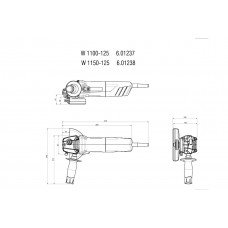 W 1100-125 (601237010) Кутова шліфувальна машина Metabo