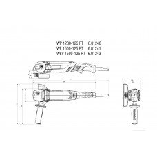 WEV 1500-125 Quick RT (601243500) Кутова шліфувальна машина Metabo WEV 1500-125 Quick RT (601243500) Кутова шліфувальна машина Metabo