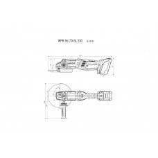 WPB 36 LTX BL 230 (613101660) Акумуляторна кутова шліфувальна машина Metabo WPB 36 LTX BL 230 (613101660) Акумуляторна кутова шліфувальна машина Metabo