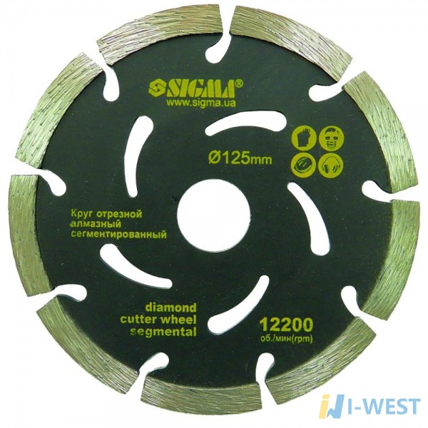 Круг алмазный сегментированный Ø400х25.4мм, 3800об/мин Sigma (1922401) SIGMA