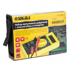 Набір мультиметр цифровий плоскогубці і викрутки (кейс) Sigma (4008531) SIGMA