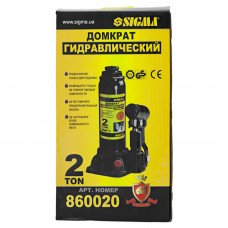 Домкрат гідравлічний пляшковий 2т H 181-345мм Sigma (6101021) SIGMA Домкрат гідравлічний пляшковий 2т H 181-345мм Sigma (6101021) SIGMA