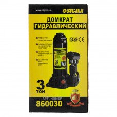 Домкрат гідравлічний пляшковий 3т H 194-372мм Sigma (6101031) SIGMA