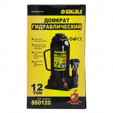 Домкрат гидравлический бутылочный Sigma 12т H 230-465мм (6101121) SIGMA Домкрат гидравлический бутылочный Sigma 12т H 230-465мм (6101121) SIGMA