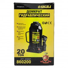 Домкрат гідравлічний пляшковий Sigma 20т H 242-452мм (6101201) SIGMA