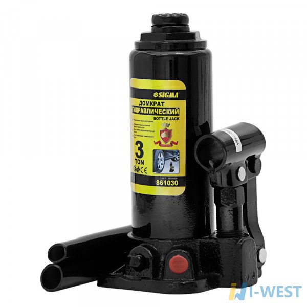 Домкрат гидравлический бутылочный Sigma 3т H 194-372мм (кейс) (6102031) SIGMA Домкрат гидравлический бутылочный Sigma 3т H 194-372мм (кейс) (6102031) SIGMA