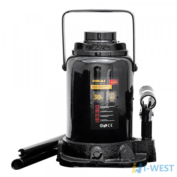 Домкрат гідравлічний пляшковий mid 30т H 230-360мм Sigma (6105301) SIGMA