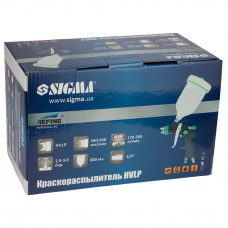 Фарборозпилювач HVLP Ø0.8мм 60-170л/хв 1.5-2бар в/б 100мл (пласт) Refine (6812311) SIGMA Фарборозпилювач HVLP Ø0.8мм 60-170л/хв 1.5-2бар в/б 100мл (пласт) Refine (6812311) SIGMA