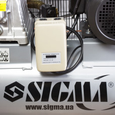 Компресор ремінною двоциліндровий 380В 4кВт 678л/хв 10бар 100л Sigma (7044521) SIGMA