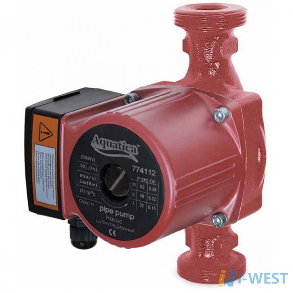 Насос циркуляционный 100Вт Hmax 6м Qmax 75л/мин Ø2" 180мм + гайки Ø1½" AQUATICA (774134) SIGMA