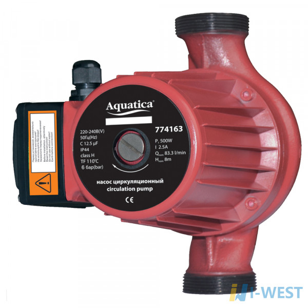 Насос циркуляційний 0.5 кВт Hmax 12м Qmax 190л/хв Ø2" 220мм гайки Ø1¼" AQUATICA (774163) SIGMA Насос циркуляційний 0.5 кВт Hmax 12м Qmax 190л/хв Ø2" 220мм гайки Ø1¼" AQUATICA (774163) SIGMA
