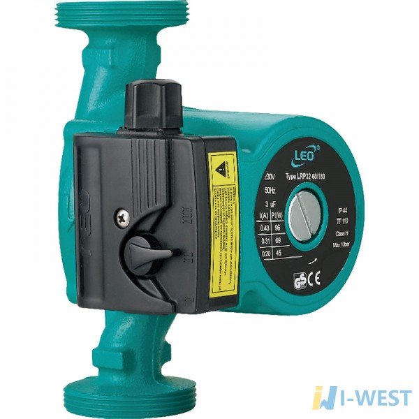Насос циркуляционный 150Вт Hmax 7м Qmax 67л/мин Ø2" 180мм + гайки Ø1¼" LEO 3.0 (774444) SIGMA