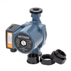 Насос циркуляційний 100Вт Hmax 6м Qmax 75л/хв Ø1½ 180мм гайки Ø1 Wetron (774532) SIGMA