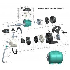 Станція 1.3 кВт Hmax 48м Qmax 80л/хв (самовсас. насос нерж) 24л LEO (776255) SIGMA