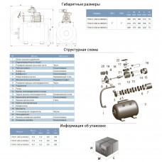 Станция водоснабжения 0.6кВт Hmax 35м Qmax 80л/мин (многоступ. насос) 24л LEO (776411) SIGMA