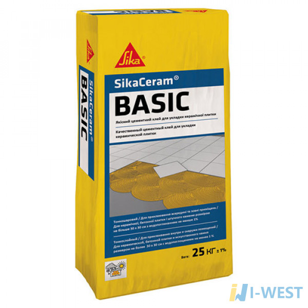 Еластичний клей для плитки на цементній основі SikaCeram Basic (527091) SIKA Еластичний клей для плитки на цементній основі SikaCeram Basic (527091) SIKA