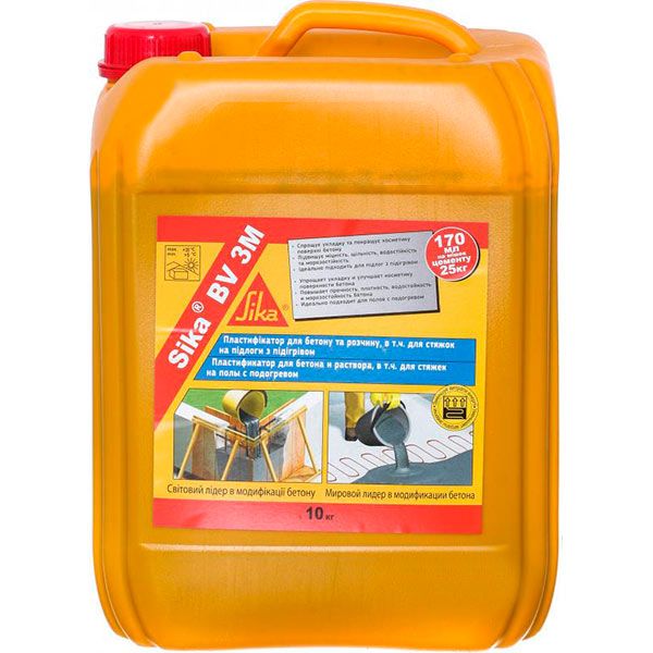 Sika® BV 3M пластифікуюча добавка для бетону і розчину 10 кг SIKA (484588) Sika® BV 3M пластифікуюча добавка для бетону і розчину 10 кг SIKA (484588)