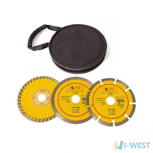 Набор отрезных алмазных кругов 125мм, 3штуки INTERTOOL CT-1050