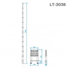 Драбина алюмінієва телескопічна 12 ступ. 3,80 м INTERTOOL LT-3038