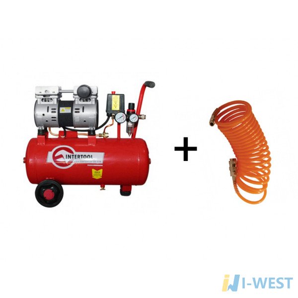 Компресор безмаслянний INTERTOOL PT-0022 + подарунок (шланг на вибір: PT-1702, PT-1704, PT-1705) (PT-0022+aktsiya)