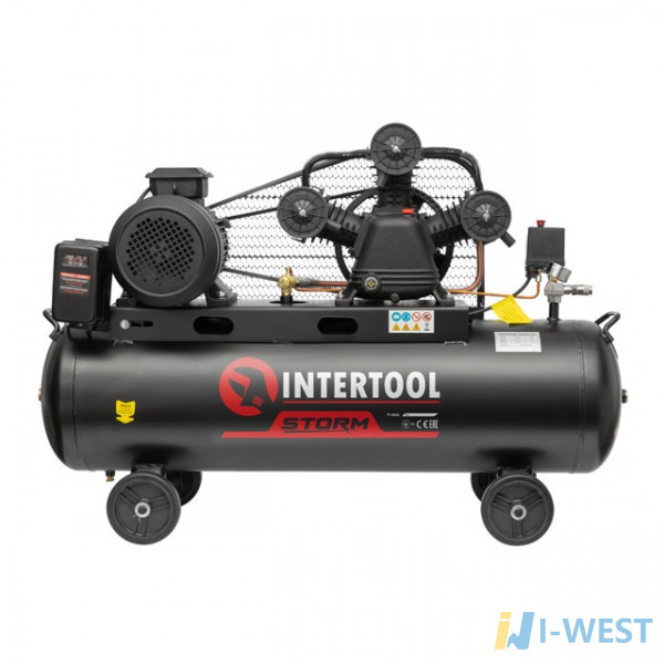 Компресор 100 л, 5 HP, 4 кВт, 380 В, 8 атм, 600 л/хв. 3 циліндра INTERTOOL PT-0036 Компресор 100 л, 5 HP, 4 кВт, 380 В, 8 атм, 600 л/хв. 3 циліндра INTERTOOL PT-0036