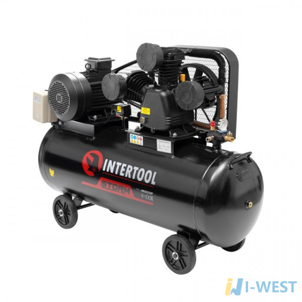 Компрессор 200 л, 10 HP, 7,5 кВт, 380 В, 8 атм, 1050 л/мин. 3 цилиндра INTERTOOL PT-0040 Компрессор 200 л, 10 HP, 7,5 кВт, 380 В, 8 атм, 1050 л/мин. 3 цилиндра INTERTOOL PT-0040